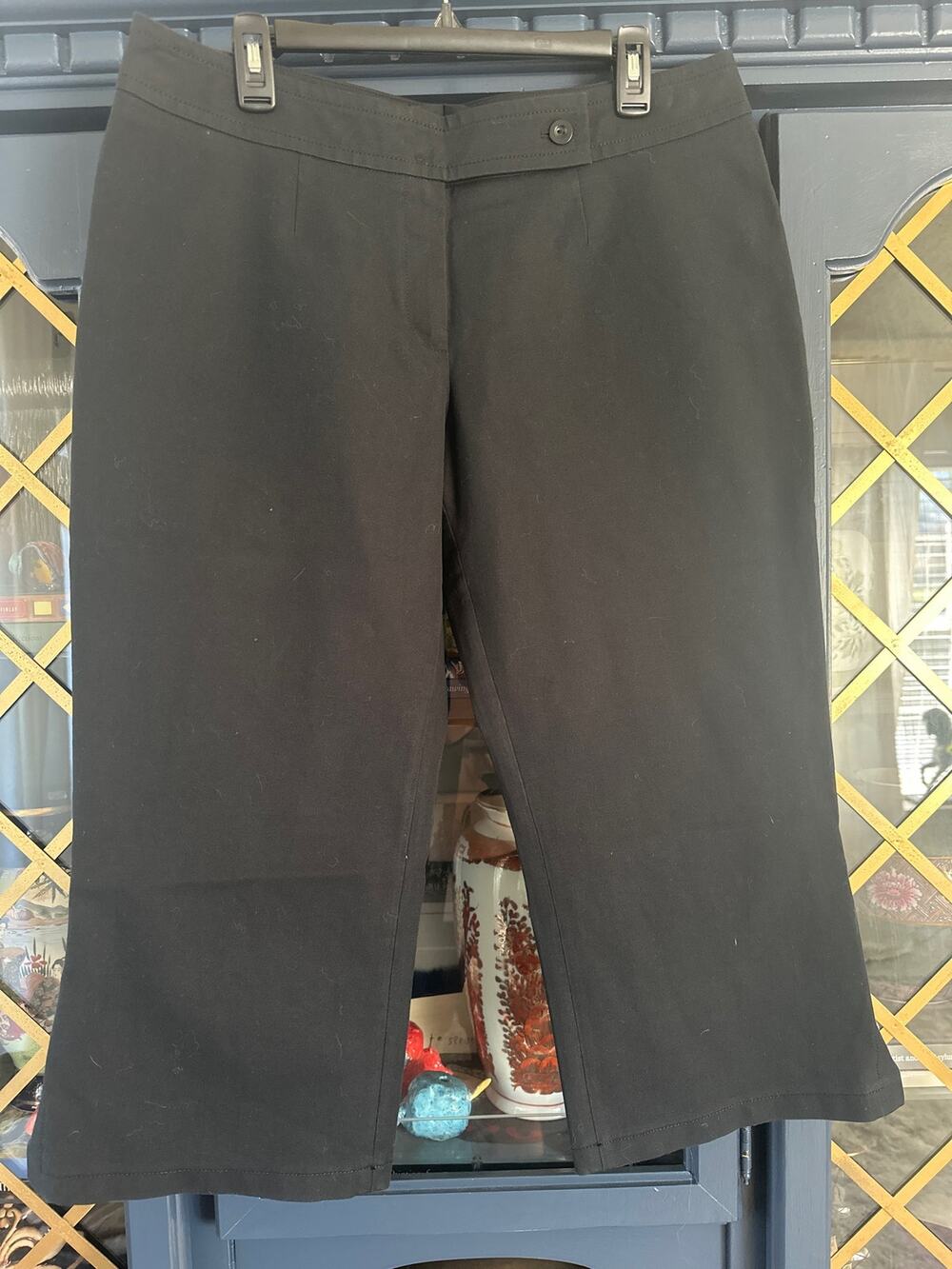 Escada BLack Wide legged cropped trousers pants size 46 XL